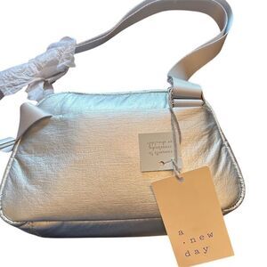 A New Day Women's Silver Crossbody Bag Adjustable Strap